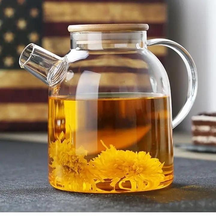 Glass Kettle with Filter & Bamboo Lid 54 oz