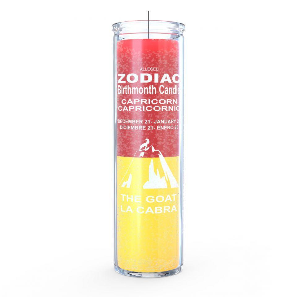 Capricorn Zodiac Candle - Red/ Yellow - 7 Day