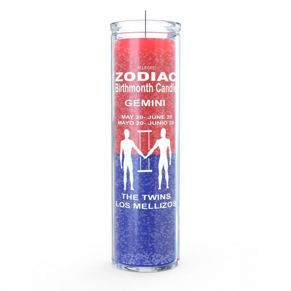 Gemini Zodiac Candle - Red/Blue - 7 Day