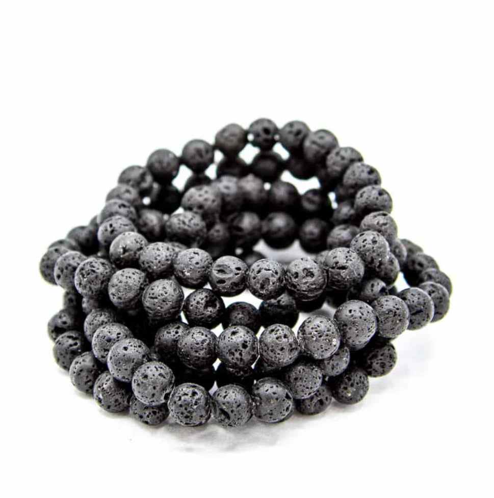 “Lava Stone crystal bead bracelet 8mm stones”