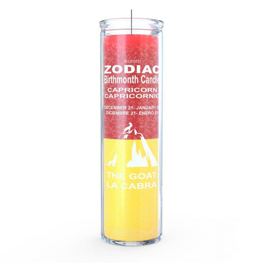 Capricorn Zodiac Candle - Red/ Yellow - 7 Day