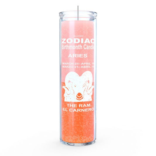 Aries Zodiac Candle - Pink/ Orange - 7 Day