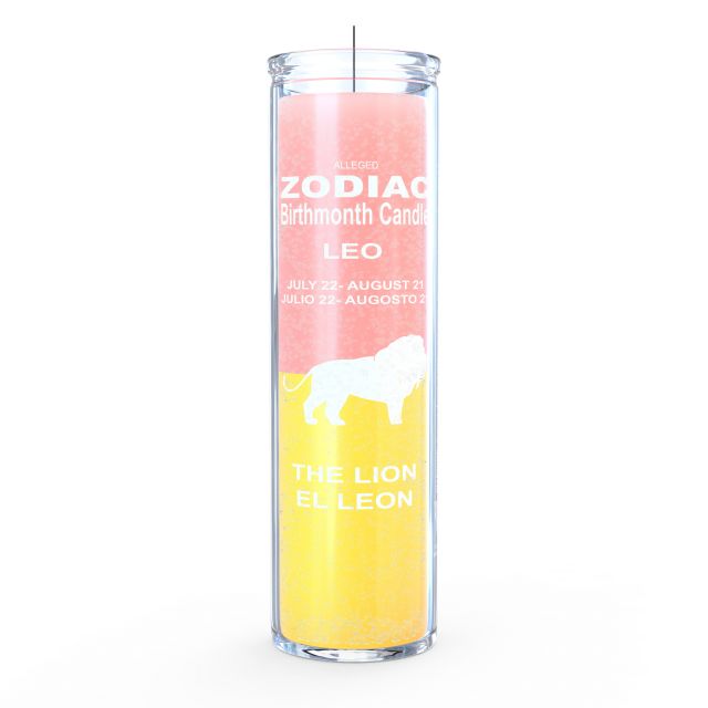 Leo Zodiac Candle - Pink/Yellow - 7 Day