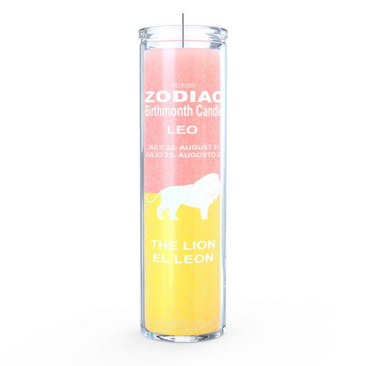 Leo Zodiac Candle - Pink/Yellow - 7 Day