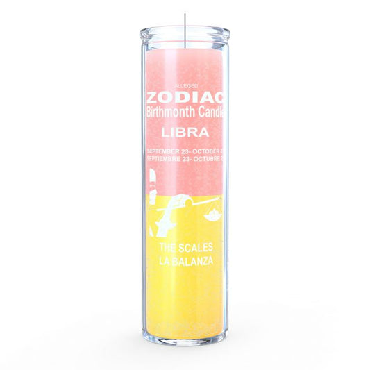 Libra Zodiac Candle - Pink/Yellow - 7 Day