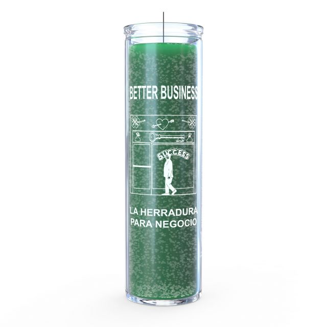 Better Business Green 7 Day Candle for attracting prosperity and financial growth in business.