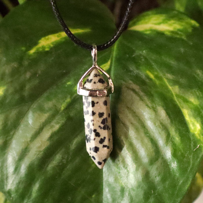 Dalmatian Jasper Point Necklace