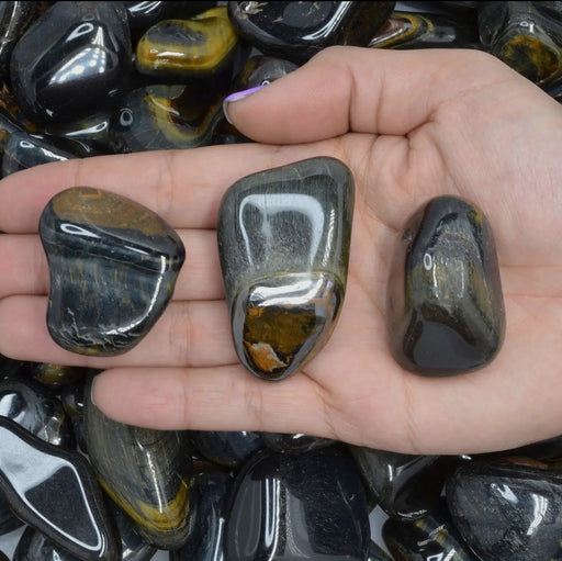 Tumbled blue tiger eye crystal, perfect for meditation or energy healing