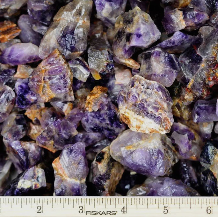 Raw Rough Amethyst from India, natural purple stone with calming properties.