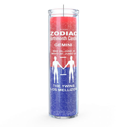 Gemini Zodiac Candle - Red/Blue - 7 Day