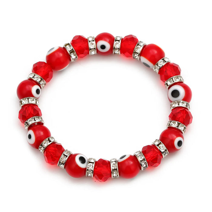 Fashion Blue Turkish Evil Eye Charm Bracelets - Glass Crystal Beads Bracelet for Women and Girls