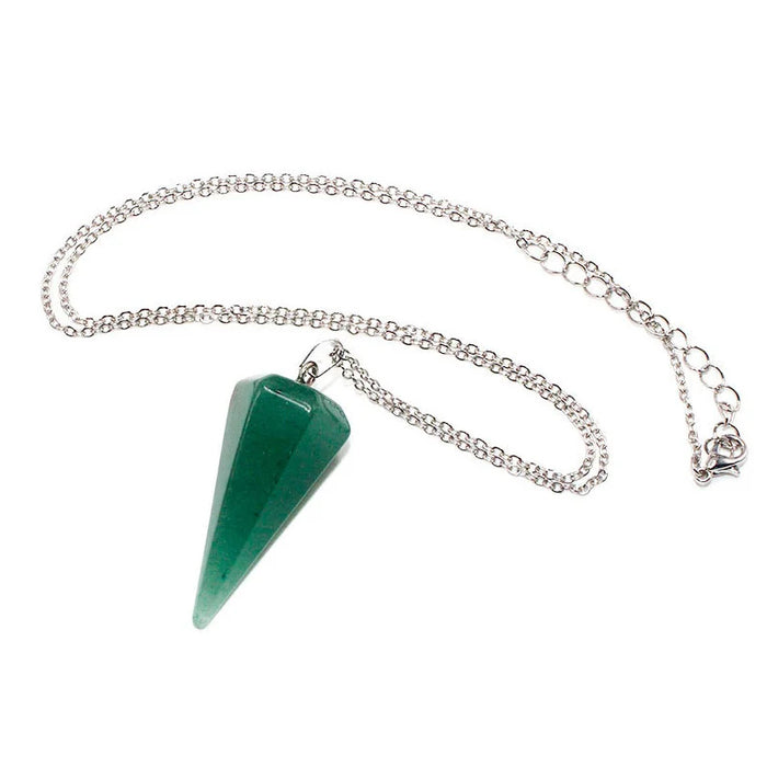 Reiki Healing Crystal Stone Pointed Pendant Necklaces