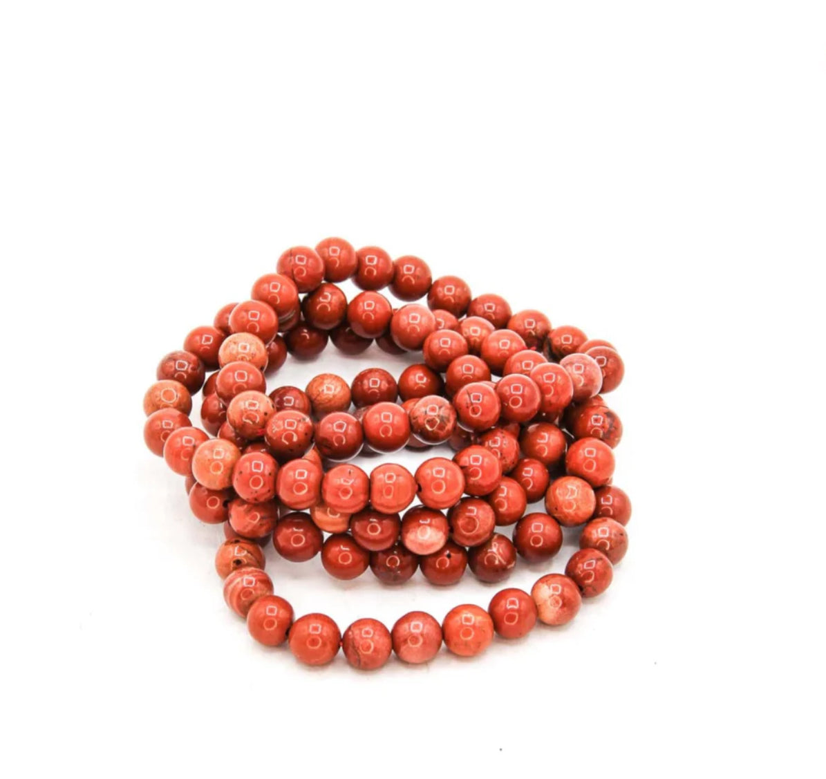 “Red Jasper bracelet 8mm beads grounding crystal