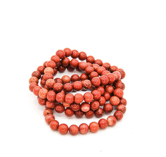 “Red Jasper bracelet 8mm beads grounding crystal