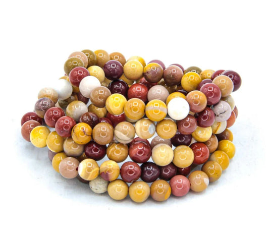 “Gemstone Mookaite bead bracelet handmade”