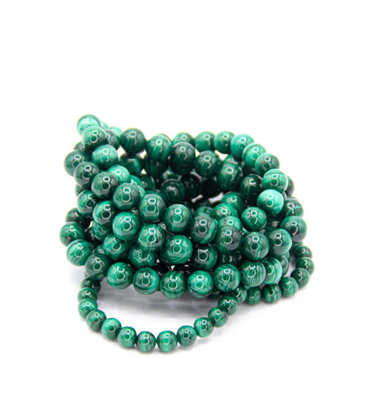 “Malachite beaded bracelet for protection”
