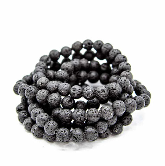 “Lava Stone crystal bead bracelet 8mm stones”