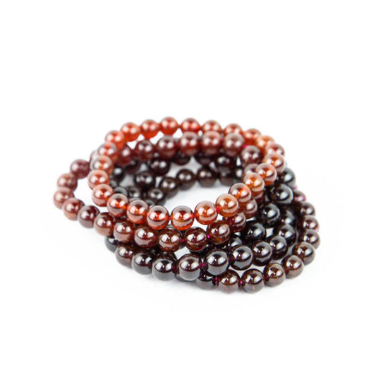 “Garnet crystal bead bracelet 8mm stones”
