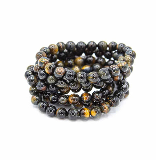 “Blue Tiger’s Eye crystal bead bracelet 8mm stones”