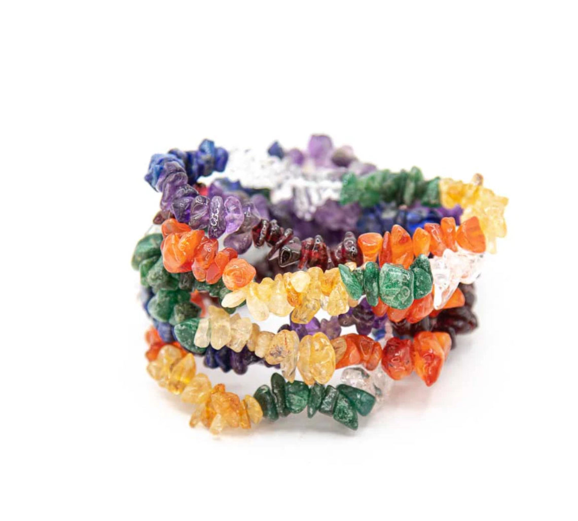 7 Chakra Chip Bracelet