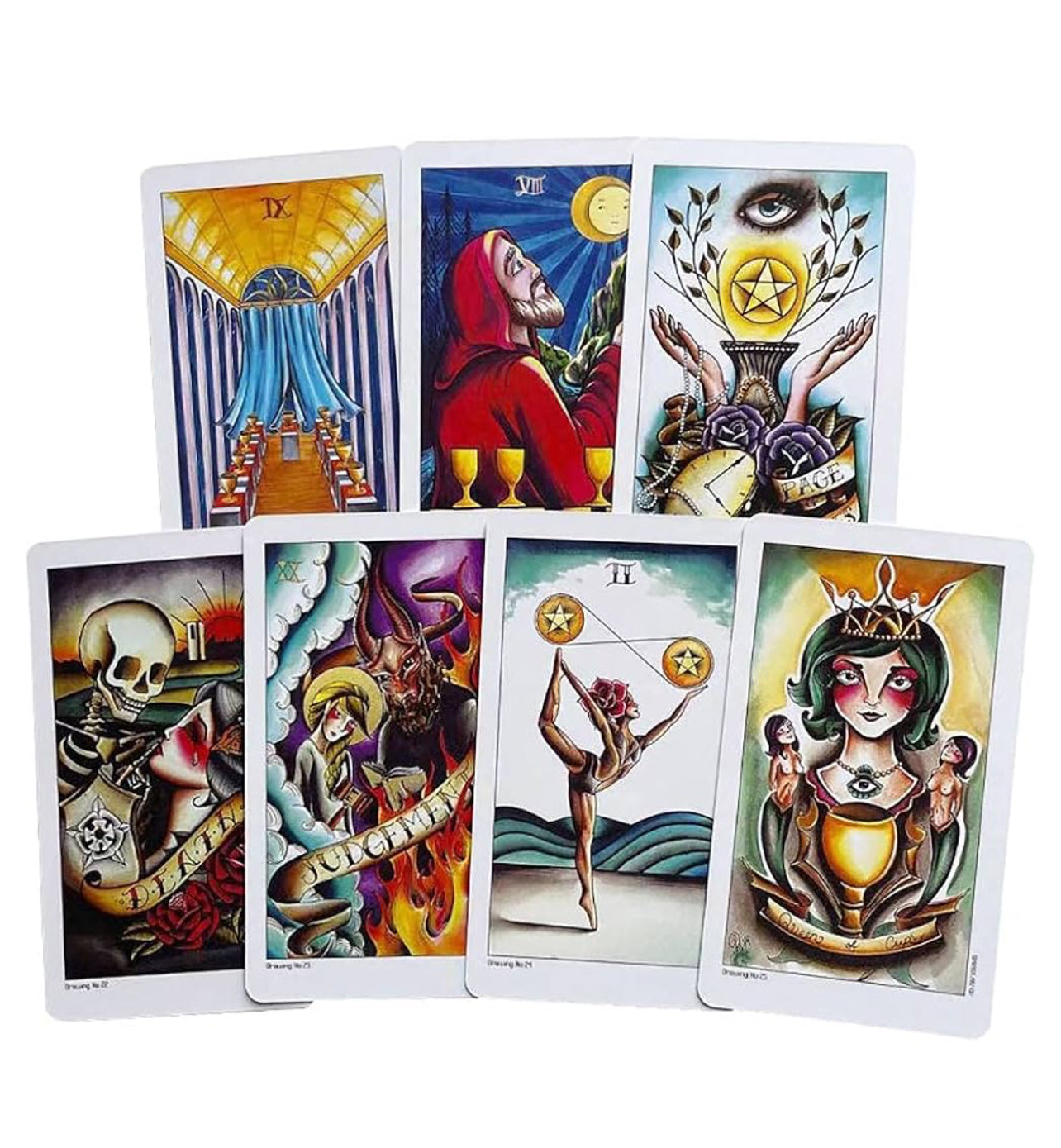 Eight Coins' Tattoo Tarot Cards,Tarot Card,Deck Game