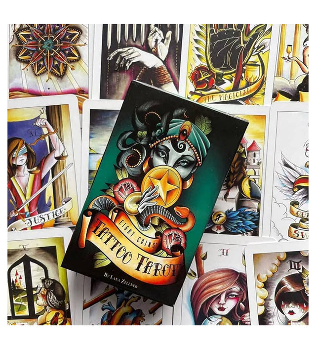 Eight Coins' Tattoo Tarot Cards,Tarot Card,Deck Game