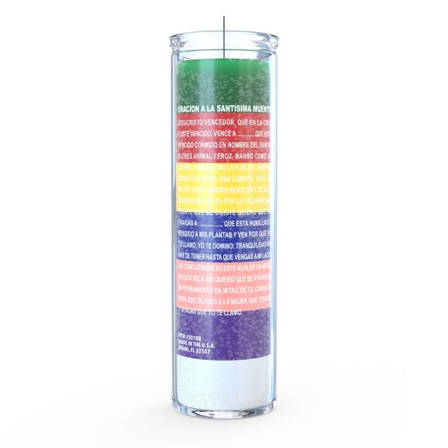 La Santa Muerte Holy Death Candle - Rainbow - 7 Day