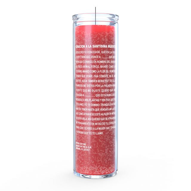 La Santa Muerte Holy Death Candle - Red - 7 Day