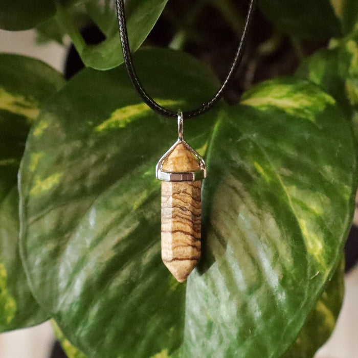 Picture Jasper Point Necklace