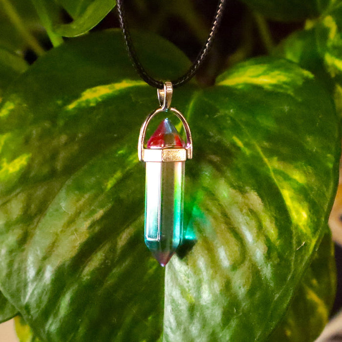 Rainbow Glass Point Necklace