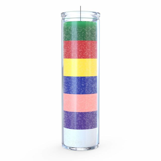 Rainbow Plain Candle 7 Day