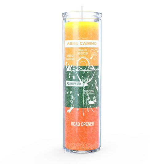 Road Opener Candle - Gold/Green/Orange - 7 Day