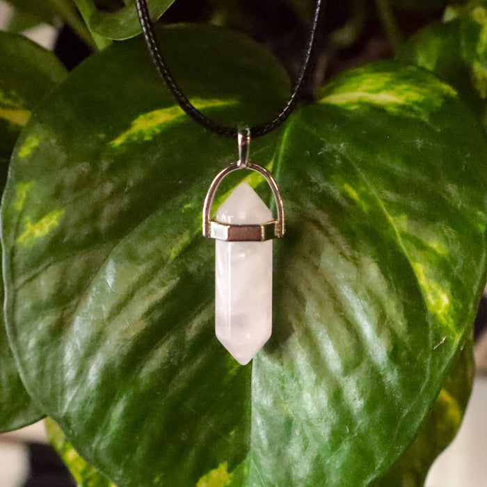 Rose Quartz Point Necklace