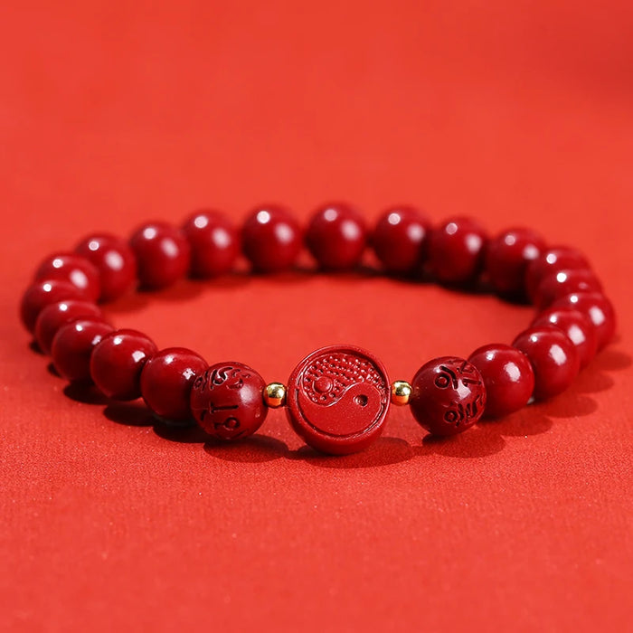 Change Better Natural Purple Cinnabar Pixiu Wealth Bracelet - Unisex Stretch Bangle for Feng Shui, Healing, and Good Luck