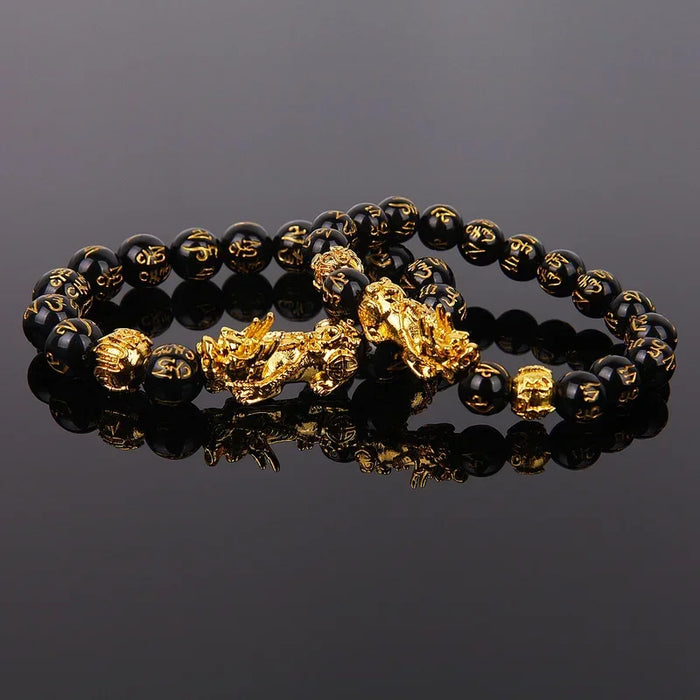 Feng Shui Obsidian Stone Beads Bracelet