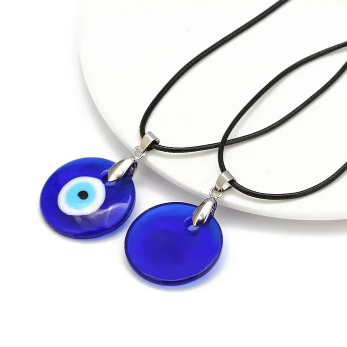 Vintage Turkish Evil Eye Pendant Choker Necklace