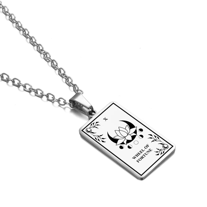 Stainless Steel Classic Tarot Cards Pendant Necklace