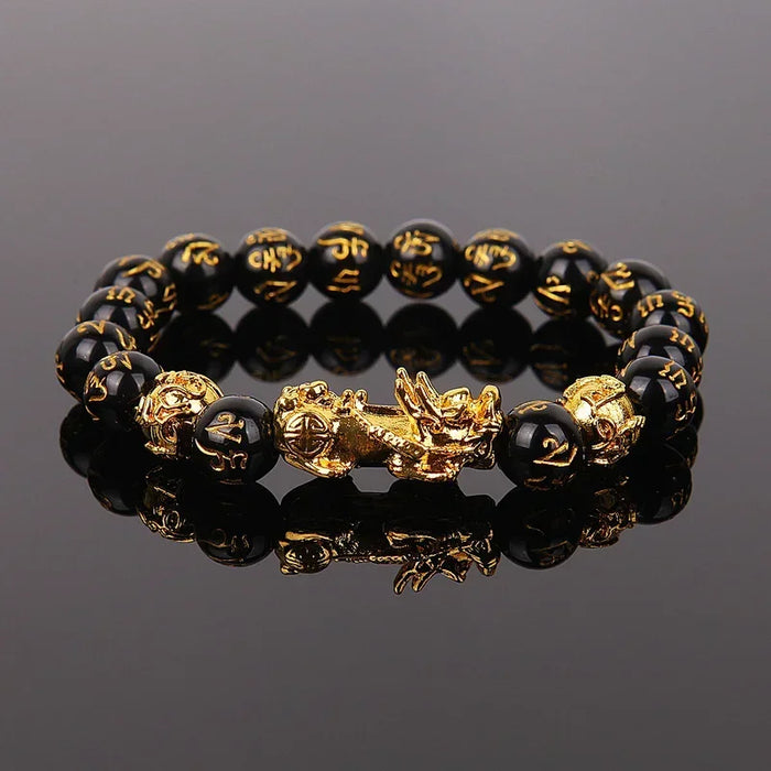 Feng Shui Obsidian Stone Beads Bracelet