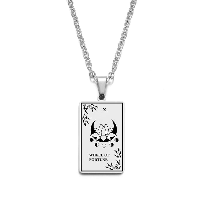 Stainless Steel Classic Tarot Cards Pendant Necklace