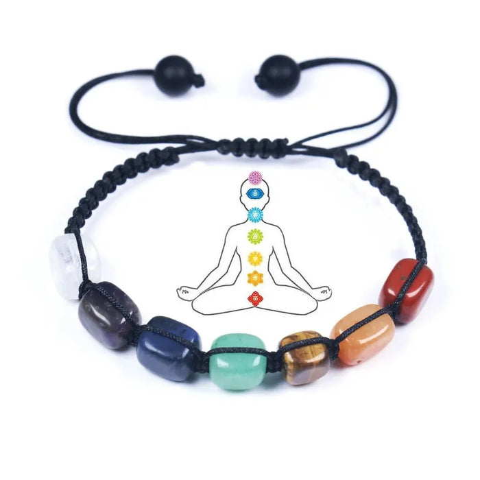 7 Chakra Bracelet Stone Rectangle