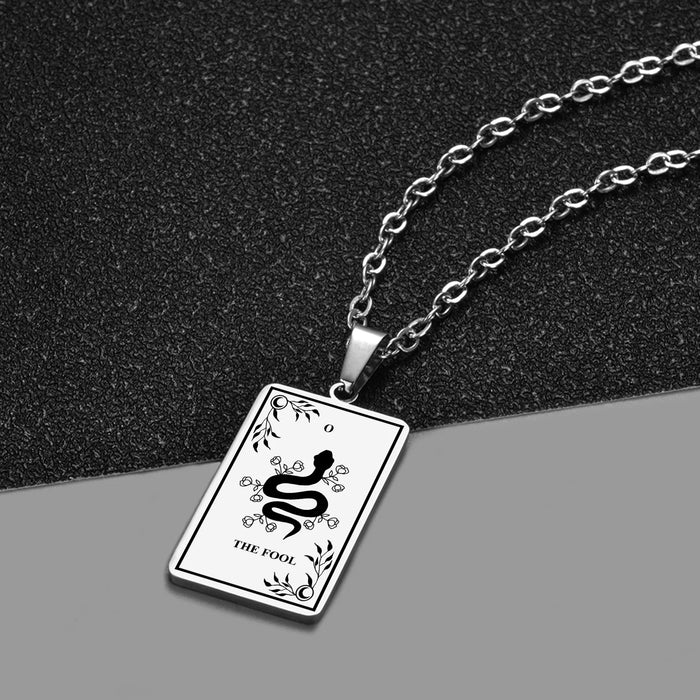 Stainless Steel Classic Tarot Cards Pendant Necklace