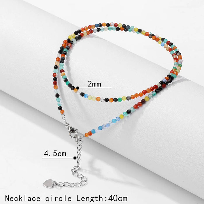 Mini Gem Stone Beaded Necklace