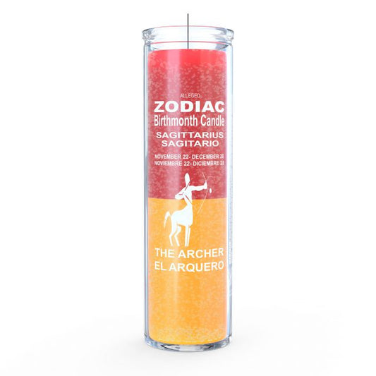Sagittarius Zodiac Candle in Red/Gold - 7 Day