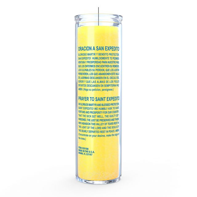 San Expedito Candle - Yellow - 7 Day