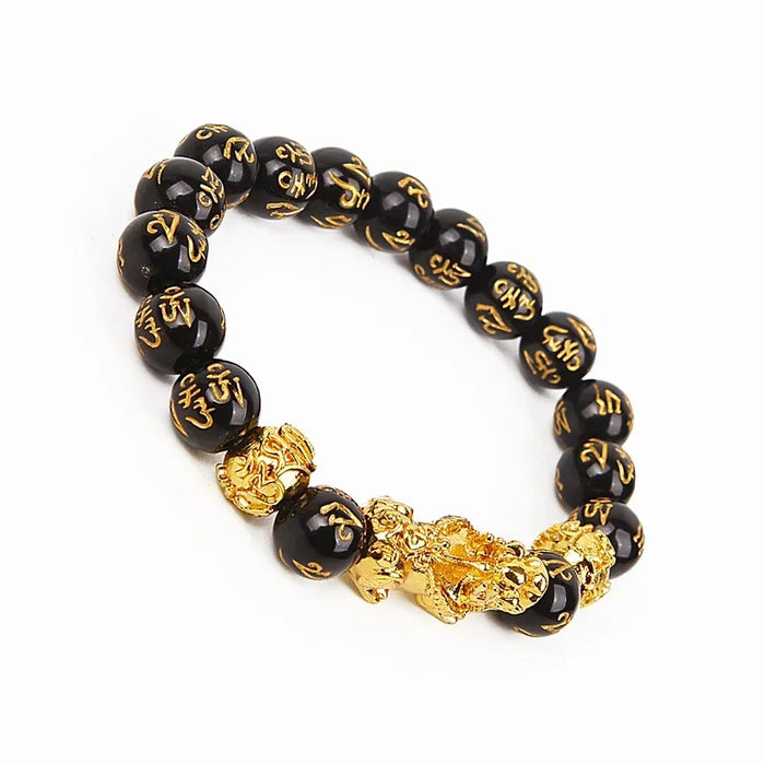 Feng Shui Obsidian Stone Beads Bracelet