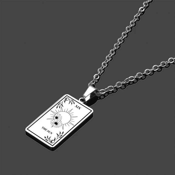 Stainless Steel Classic Tarot Cards Pendant Necklace