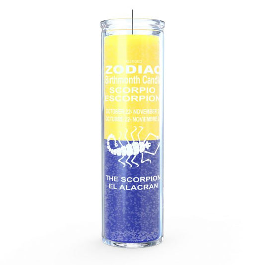 Scorpio Spell Candle - Yellow/Blue - 7 Day