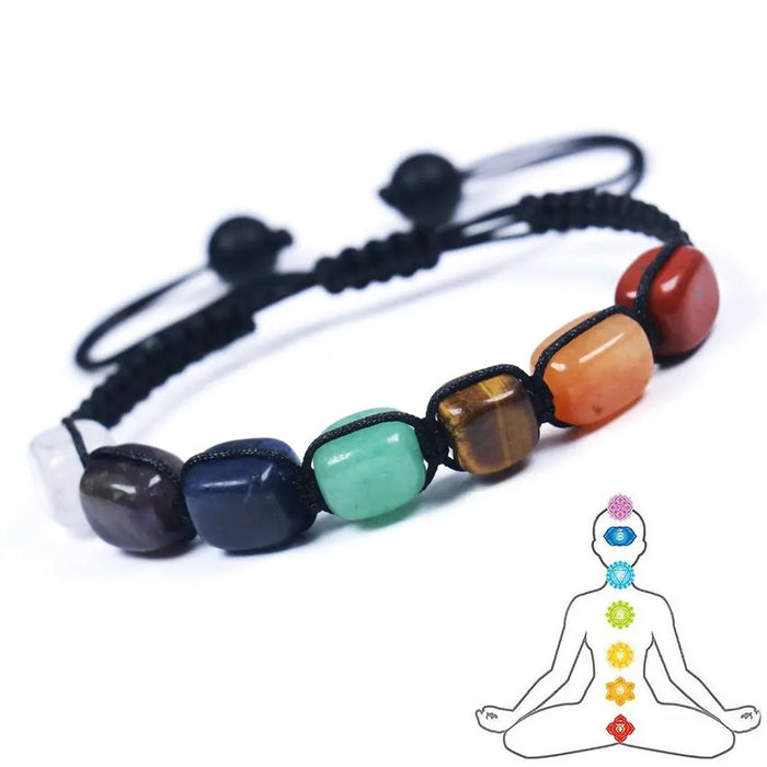 7 Chakra Bracelet Stone Rectangle