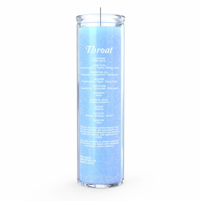 Throat Chakra Candle - Light Blue - 7 Day