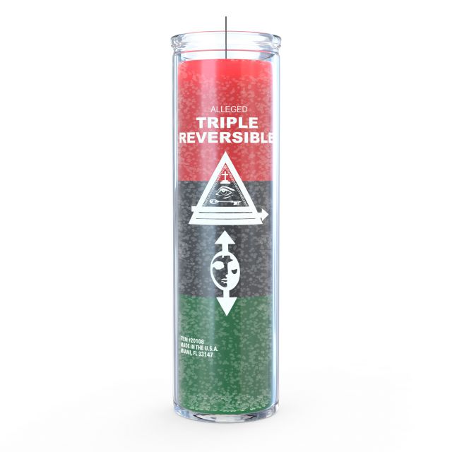 Triple Reversible Candle - Red/Black/Green - 7 Day